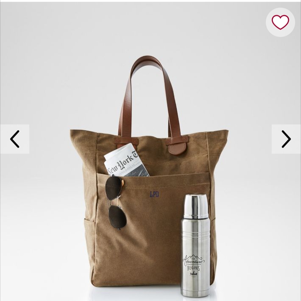 Mark & Graham Tan Baby Bag with Brown Handles